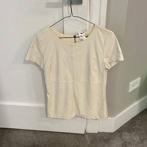 Cream faux leather top - freshly dry cleaned!